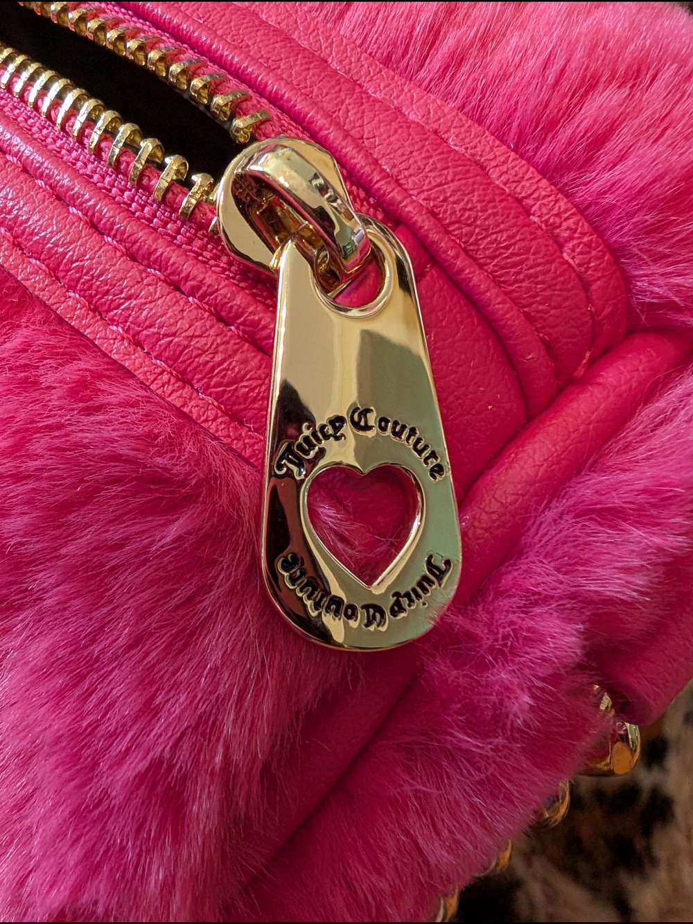 Juicy Couture Hot Pink Faux Fur Satchel - Picture 4 of 7